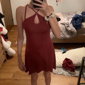 American Eagle mauve keyhole dress